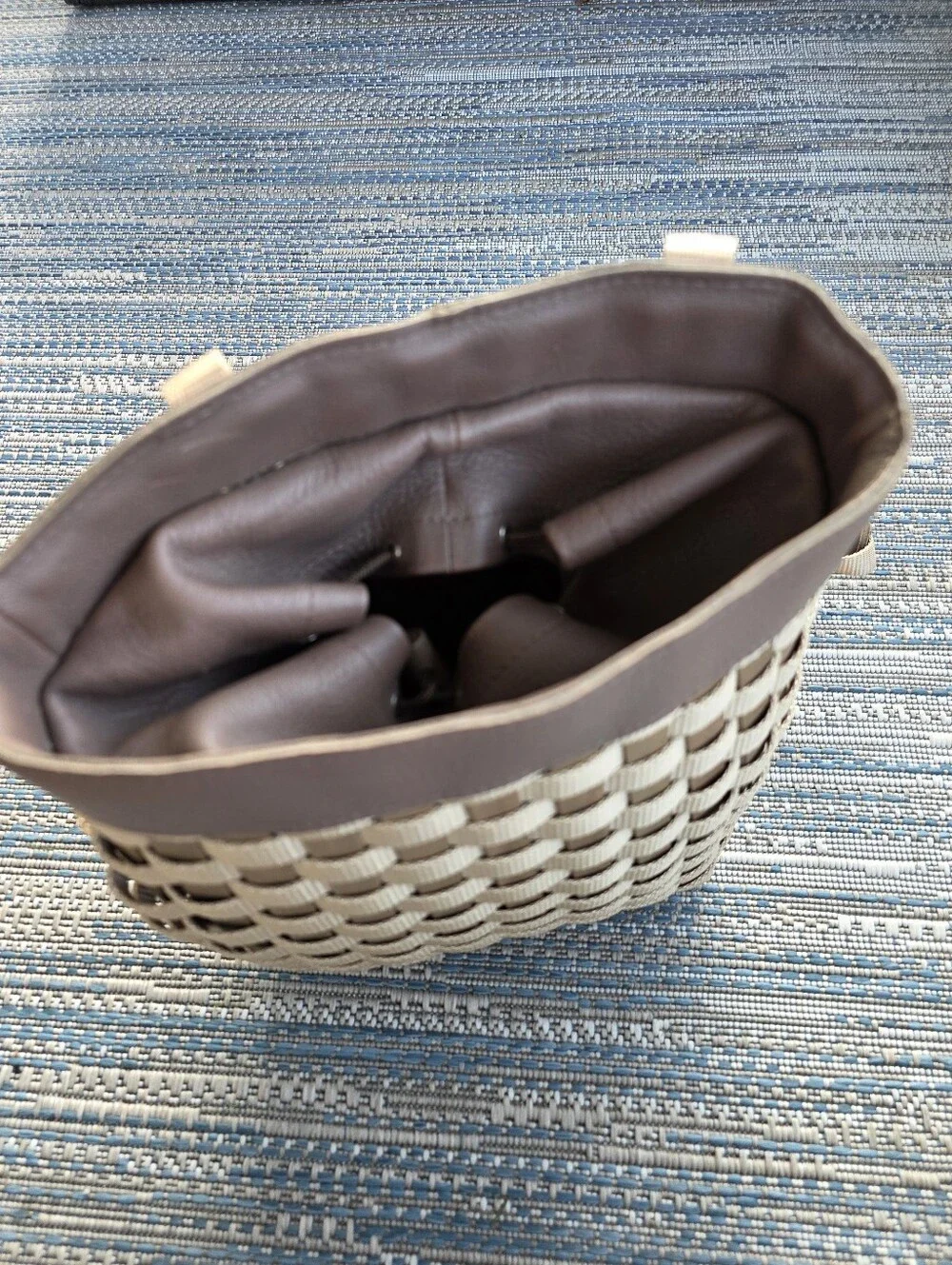 Longaberger To Go Basket Backpack Woven Wood & Nylon Adjustable Straps 2007
